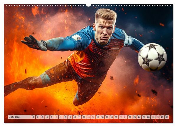 Produktbild: Fussball - Tormann in Aktion (Wandkalender 2026 DIN A2 quer), CALVENDO Monatskalender