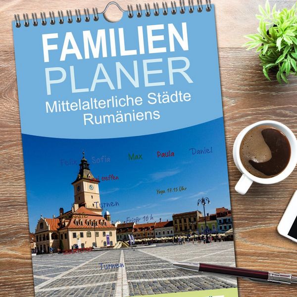 Produktbild: Familienplaner 2026 - Mittelalterliche St&auml;dte Rum&auml;niens mit 5 Spalten (Wandkalender, 21 x 45 cm) CALVENDO