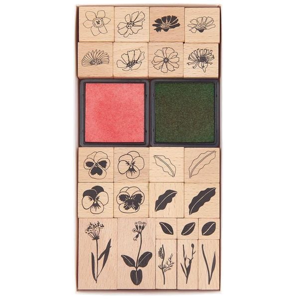 Produktbild: Stempelset Futschikato, Blumen,, 24 Stempel, 2 Stempelkissen
