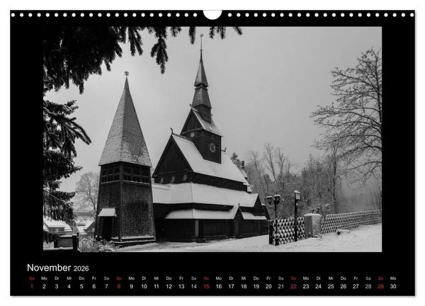 Produktbild: Harz-Bilder in monochrome (Wandkalender 2026 DIN A3 quer), CALVENDO Monatskalender