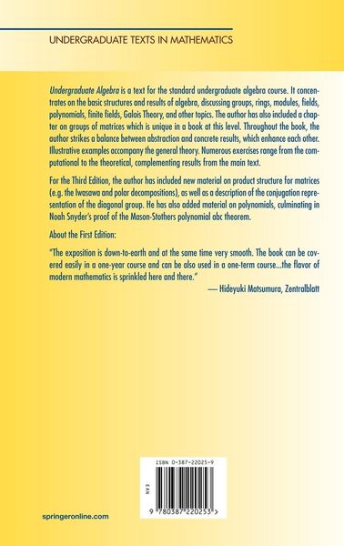 Produktbild: Undergraduate Algebra