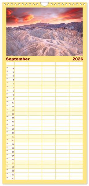 Produktbild: Familienplaner 2026 - USA Der wunderbare S&uuml;dwesten mit 5 Spalten (Wandkalender, 21 x 45 cm) CALVENDO
