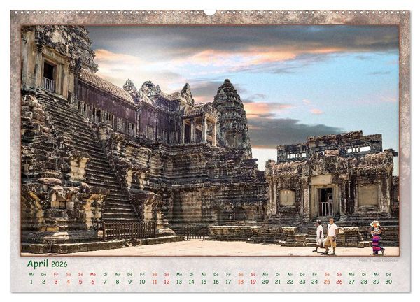 Produktbild: Kambodscha, Angkor Thom, Angkor Wat und Bayon (Wandkalender 2026 DIN A2 quer), CALVENDO Monatskalender