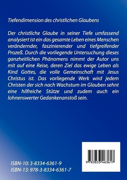 Produktbild: Tiefendimension des christlichen Glaubens