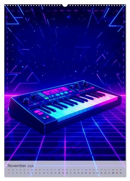 Produktbild: Back to the Eighties - Electric Neon Nights (hochwertiger Premium Wandkalender 2026 DIN A2 hoch), Kunstdruck in Hochglanz