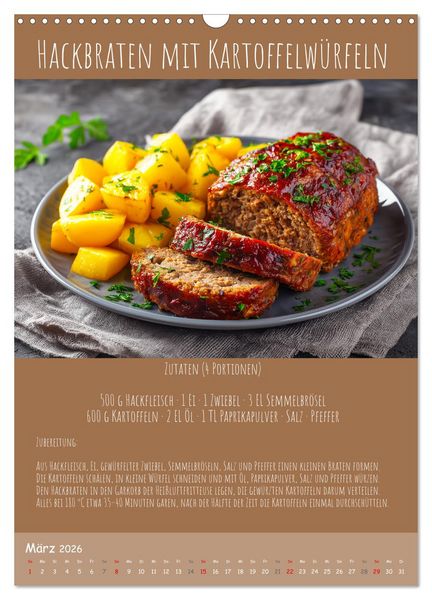 Produktbild: REZEPTE - Kochen in der Hei&szlig;luftfritteuse (Wandkalender 2026 DIN A3 hoch), CALVENDO Monatskalender