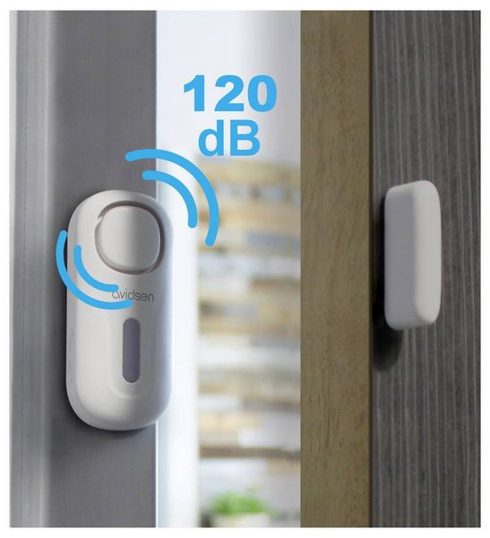 Produktbild: Avidsen T&uuml;r-/Fensteralarm Wei&szlig; Set mit Fernbedienung 120 dB 100022