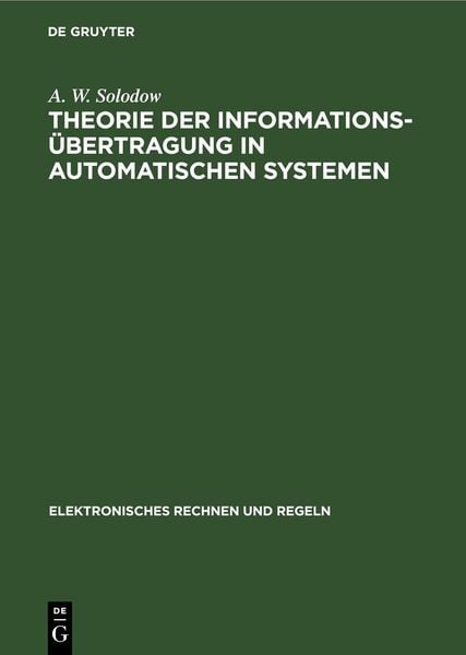 Produktbild: Theorie der Informations&uuml;bertragung in automatischen Systemen