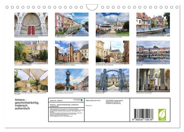 Produktbild: Amiens - geschichtstr&auml;chtig, malerisch, authentisch (Wandkalender 2026 DIN A4 quer), CALVENDO Monatskalender