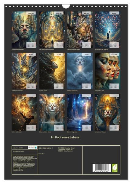 Produktbild: Im Kopf eines Lebens (Wandkalender 2027 DIN A3 hoch), CALVENDO Monatskalender