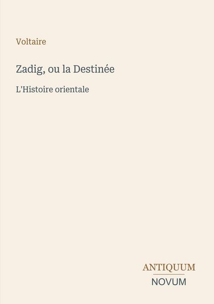 Produktbild: Zadig, ou la Destin&eacute;e