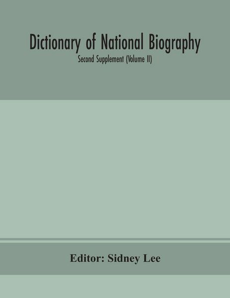 Produktbild: Dictionary Of National Biography. Second Supplement (Volume Ii)