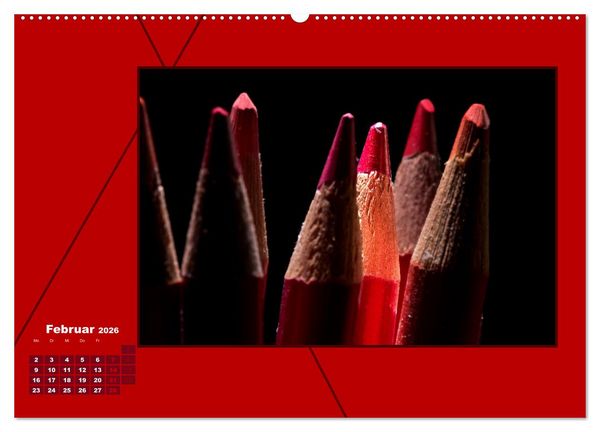 Produktbild: Powerfarbe Rot (Wandkalender 2026 DIN A2 quer), CALVENDO Monatskalender