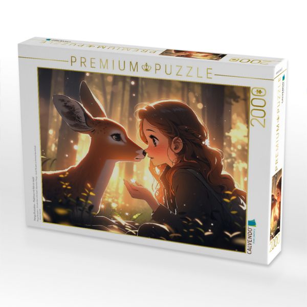Produktbild: CALVENDO Puzzle Manga Illustration - M&auml;dchen mit Reh im Wald | 2000 Teile Lege-Gr&ouml;&szlig;e 90x67cm Foto-Puzzle f&uuml;r gl&uuml;ckliche Stunden