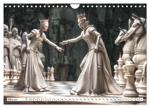 Produktbild: Schach &ndash; Wenn Schachfiguren Charakter zeigen (Wandkalender 2027 DIN A4 quer), CALVENDO Monatskalender