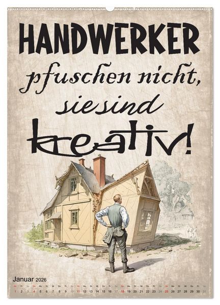 Produktbild: Handwerker Spr&uuml;che (hochwertiger Premium Wandkalender 2026 DIN A2 hoch), Kunstdruck in Hochglanz