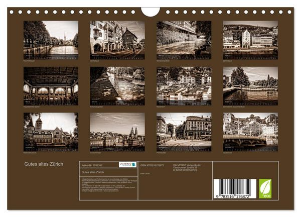 Produktbild: Gutes altes Z&uuml;rich (Wandkalender 2026 DIN A4 quer), CALVENDO Monatskalender