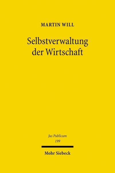 Produktbild: Selbstverwaltung der Wirtschaft