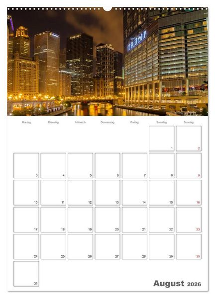 Produktbild: CHICAGO Terminplaner (hochwertiger Premium Wandkalender 2026 DIN A2 hoch), Kunstdruck in Hochglanz