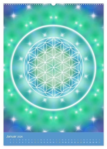 Produktbild: Blume des Lebens - Harmonie durch Symbolkraft (Wandkalender 2026 DIN A2 hoch), CALVENDO Monatskalender