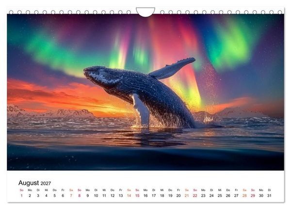 Produktbild: Wale - ein Jahr voller Meer (Wandkalender 2027 DIN A4 quer), CALVENDO Monatskalender
