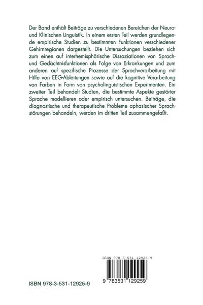 Produktbild: Studien zur Klinischen Linguistik