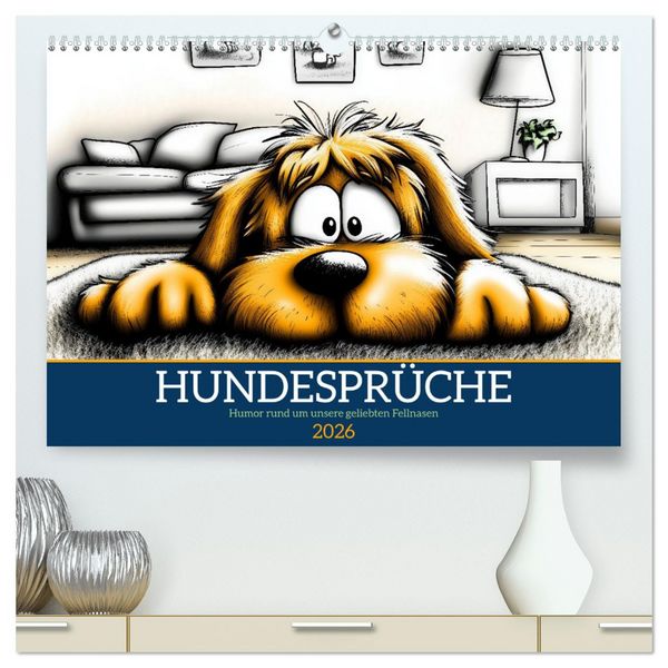 Produktbild: Hundespr&uuml;che (hochwertiger Premium Wandkalender 2026 DIN A2 quer), Kunstdruck in Hochglanz
