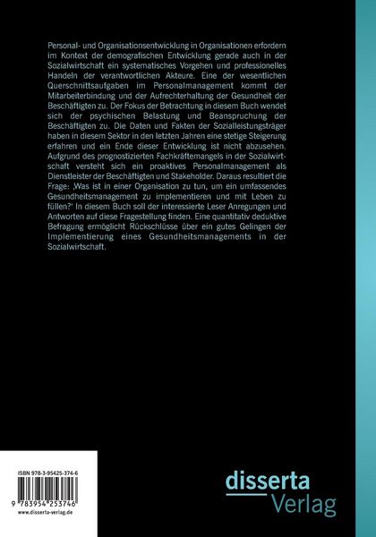 Produktbild: Gesundheitsmanagement in der Sozialwirtschaft: Eine quantitative deduktive Befragung