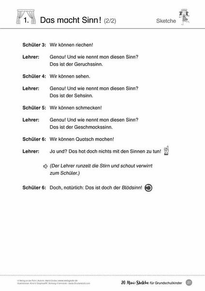 Produktbild: 20 Mini-Sketche f&uuml;r Grundschulkinder