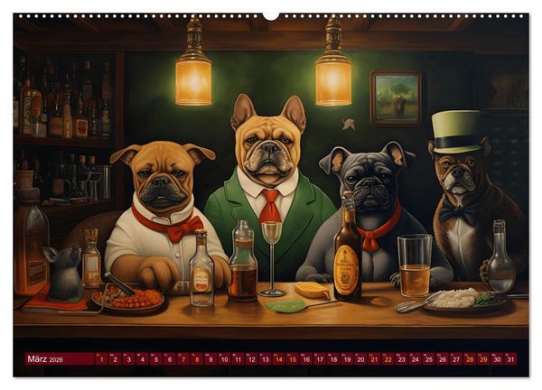 Produktbild: Boteros Hunde - Kunstvoller Kalender im Stile des Boterismo (Wandkalender 2026 DIN A2 quer), CALVENDO Monatskalender