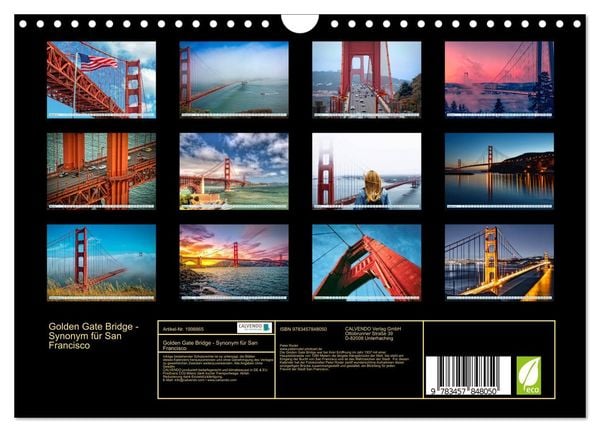 Produktbild: Golden Gate Bridge - Synonym f&uuml;r San Francisco (Wandkalender 2026 DIN A4 quer), CALVENDO Monatskalender