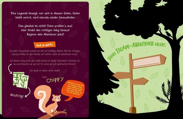 Produktbild: Abenteuer Escape. Ein R&auml;tselheft. Tiefer, tiefer Wald - Wer findet aus dem Wald hinaus?