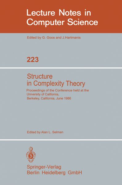 Produktbild: Structure in Complexity Theory
