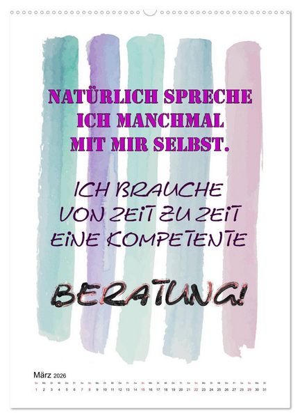Produktbild: Humor und Ironie. Lustige Spr&uuml;che (Wandkalender 2026 DIN A2 hoch), CALVENDO Monatskalender