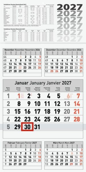 Produktbild: BRUNNEN 1070281007 5-Monatskalender 2027 300&times;585 mm