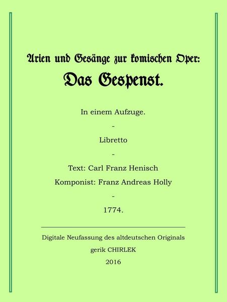 Produktbild: Arien und Ges&auml;nge zur komischen Oper: Das Gespenst.
