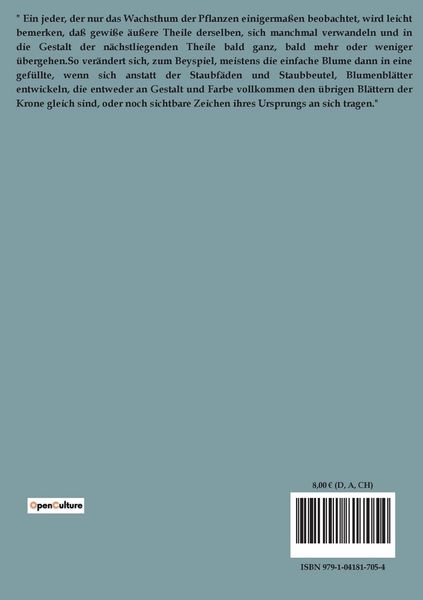 Produktbild: Der Versuch die Metamorphose der Pflanzen zu erkl&auml;ren