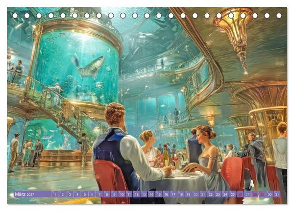 Produktbild: Tauche ein in die Zukunft - Science Fiction Unterwasserwelten (Tischkalender 2027 DIN A5 quer), CALVENDO Monatskalender