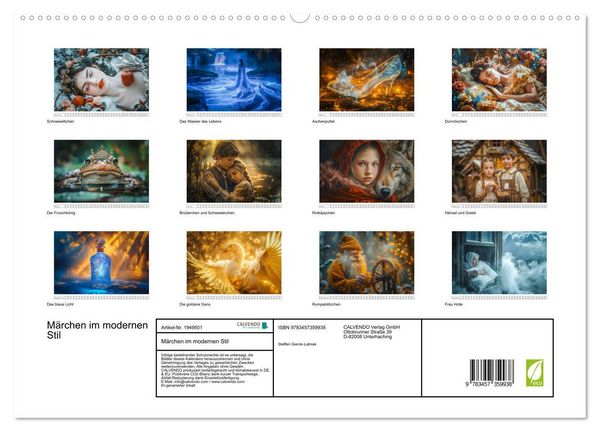 Produktbild: M&auml;rchen im modernen Stil (hochwertiger Premium Wandkalender 2026 DIN A2 quer), Kunstdruck in Hochglanz