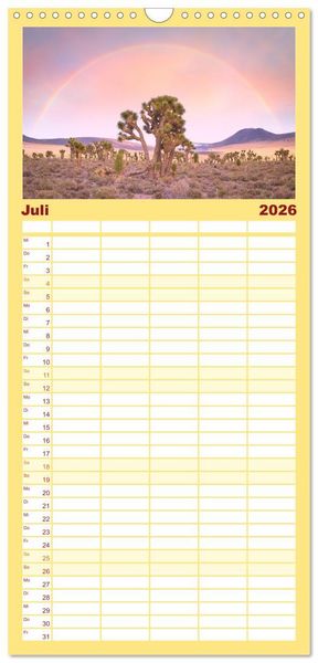 Produktbild: Familienplaner 2026 - USA Der wunderbare S&uuml;dwesten mit 5 Spalten (Wandkalender, 21 x 45 cm) CALVENDO