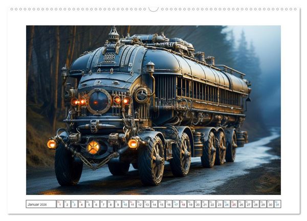 Produktbild: Steampunk Vehicles (Wandkalender 2026 DIN A2 quer), CALVENDO Monatskalender