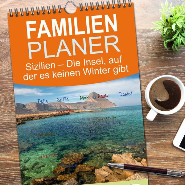 Produktbild: Familienplaner 2026 - Sizilien &ndash; Die Insel, auf der es keinen Winter gibt mit 5 Spalten (Wandkalender, 21 x 45 cm) CALVENDO