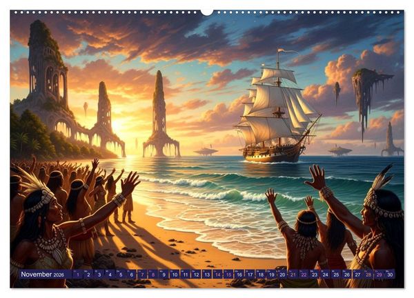 Produktbild: Nyorana &ndash; Die verborgene Insel (hochwertiger Premium Wandkalender 2026 DIN A2 quer), Kunstdruck in Hochglanz