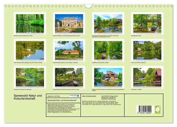 Produktbild: Spreewald Natur und Kulturlandschaft (Wandkalender 2027 DIN A3 quer), CALVENDO Monatskalender