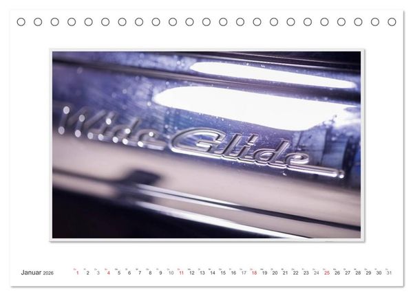 Produktbild: Emotionale Momente: Harley Davidson - Wide Glide (Tischkalender 2026 DIN A5 quer), CALVENDO Monatskalender