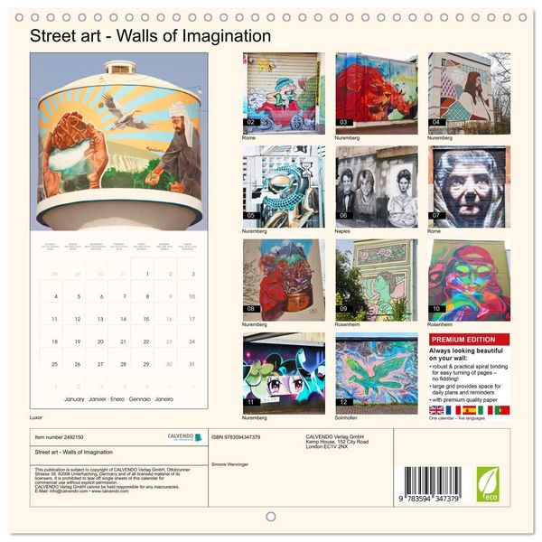 Produktbild: Street art - Walls of Imagination (Wall Calendar 2027 12 &times; 12 Inch) CALVENDO 12 Month Wall Calendar