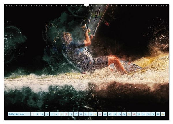 Produktbild: Kitesurfen extrem cool (Wandkalender 2026 DIN A2 quer), CALVENDO Monatskalender