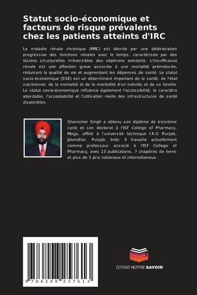 Produktbild: Statut socio-&eacute;conomique et facteurs de risque pr&eacute;valents chez les patients atteints d'IRC