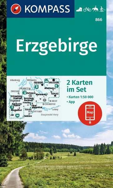 Produktbild: KOMPASS Wanderkarten-Set 866 Erzgebirge (2 Karten) 1:50.000
