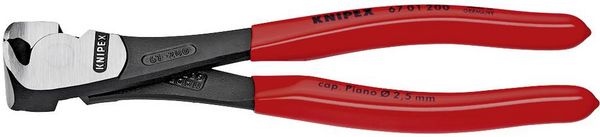Produktbild: Knipex 67 01 140 Werkstatt Kraft-Vornschneider mit Facette 140mm